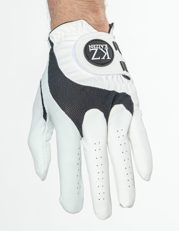 Guantes de Golf para hombre de piel natural blanco (cabretta) transpirable