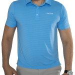 polo golf hombre Kaizen azul claro rayas