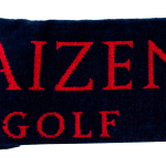 Toalla golf con gancho algodón azul marino y rojo KAIZEN 4