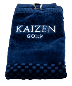 Toalla de Golf con gancho de algodón color azul y blanco