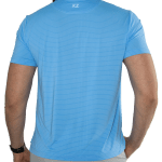 polo golf hombre Kaizen azul claro rayas 3