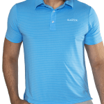 polo golf hombre Kaizen azul claro rayas 2