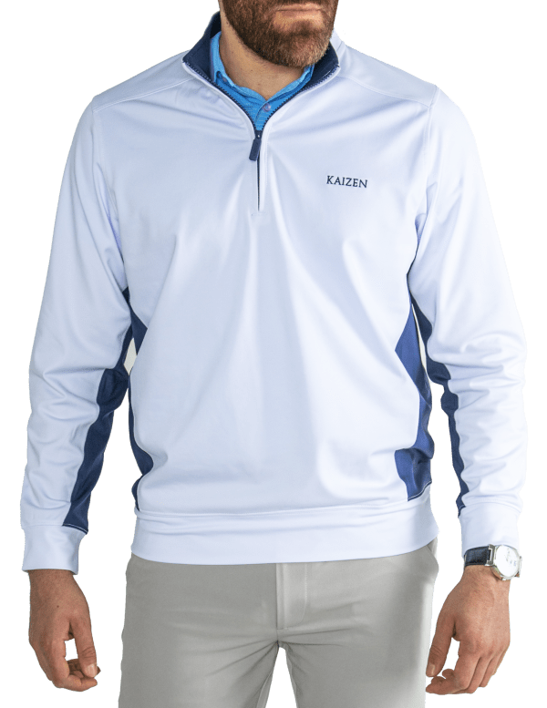 Sudadera Golf Hombre elástica de color blanco KAIZEN