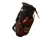 Bolsa de palos de golf impermeable, ligera, tripode de patas con 14 separadores profesional negro rojo